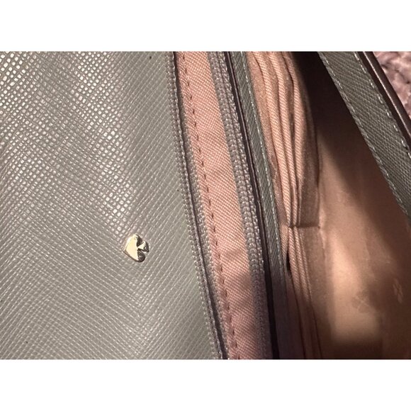 Kate Spade Crossbody Wallet On A Chain Leather Light Blue & Brown 5.25x7.5" Appr - Picture 3 of 8
